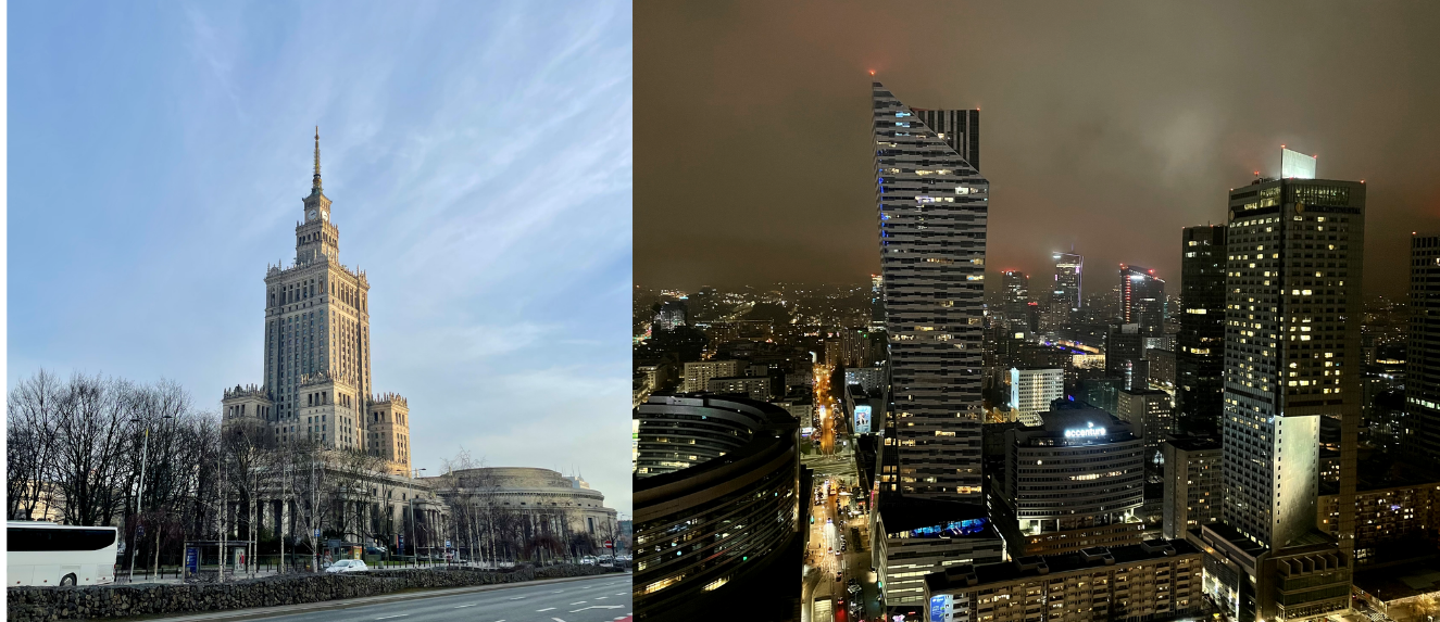 Palace of Culture and Science, Warsaw, and view from the top