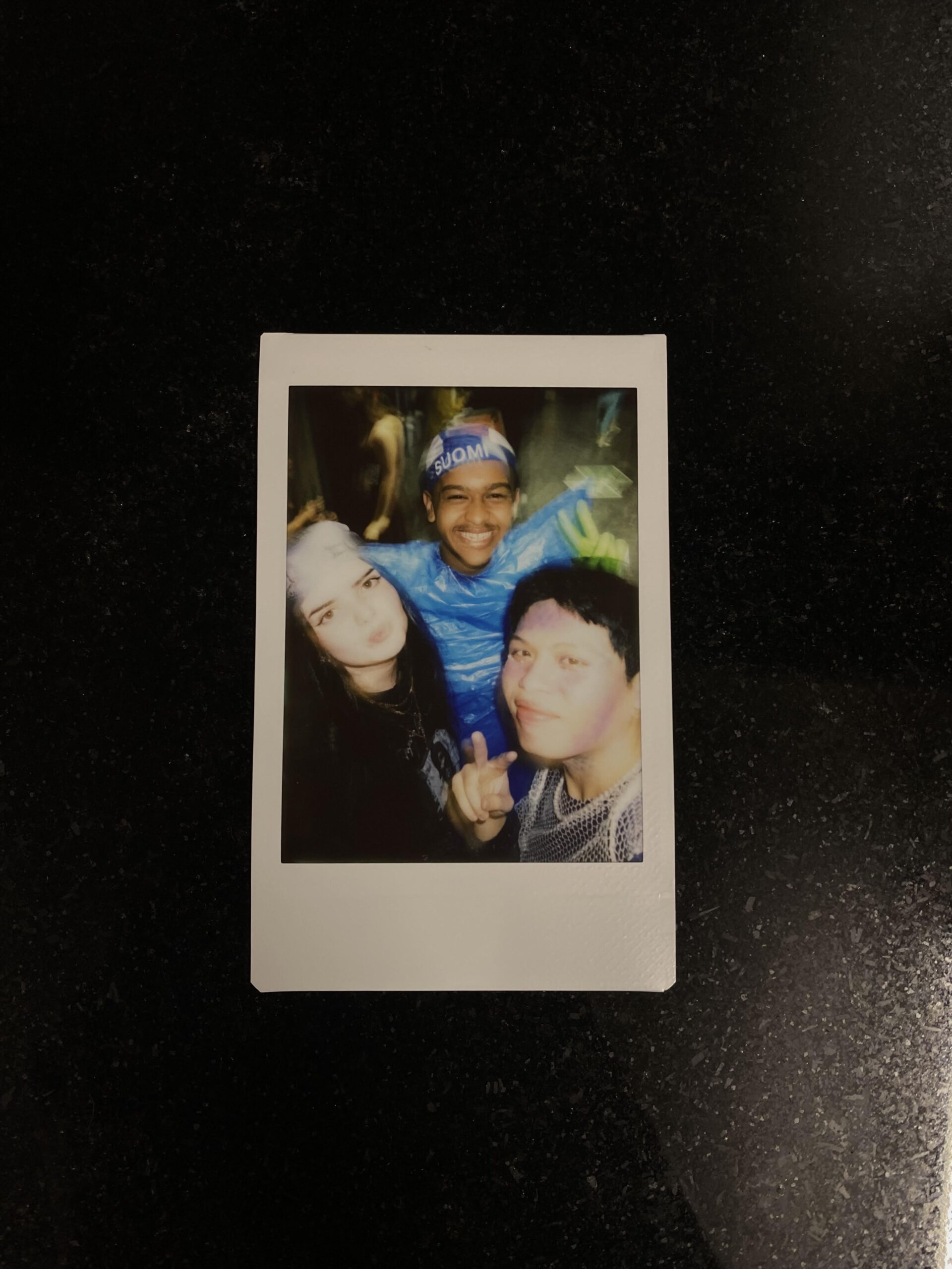 Polaroid of Haizea and friends
