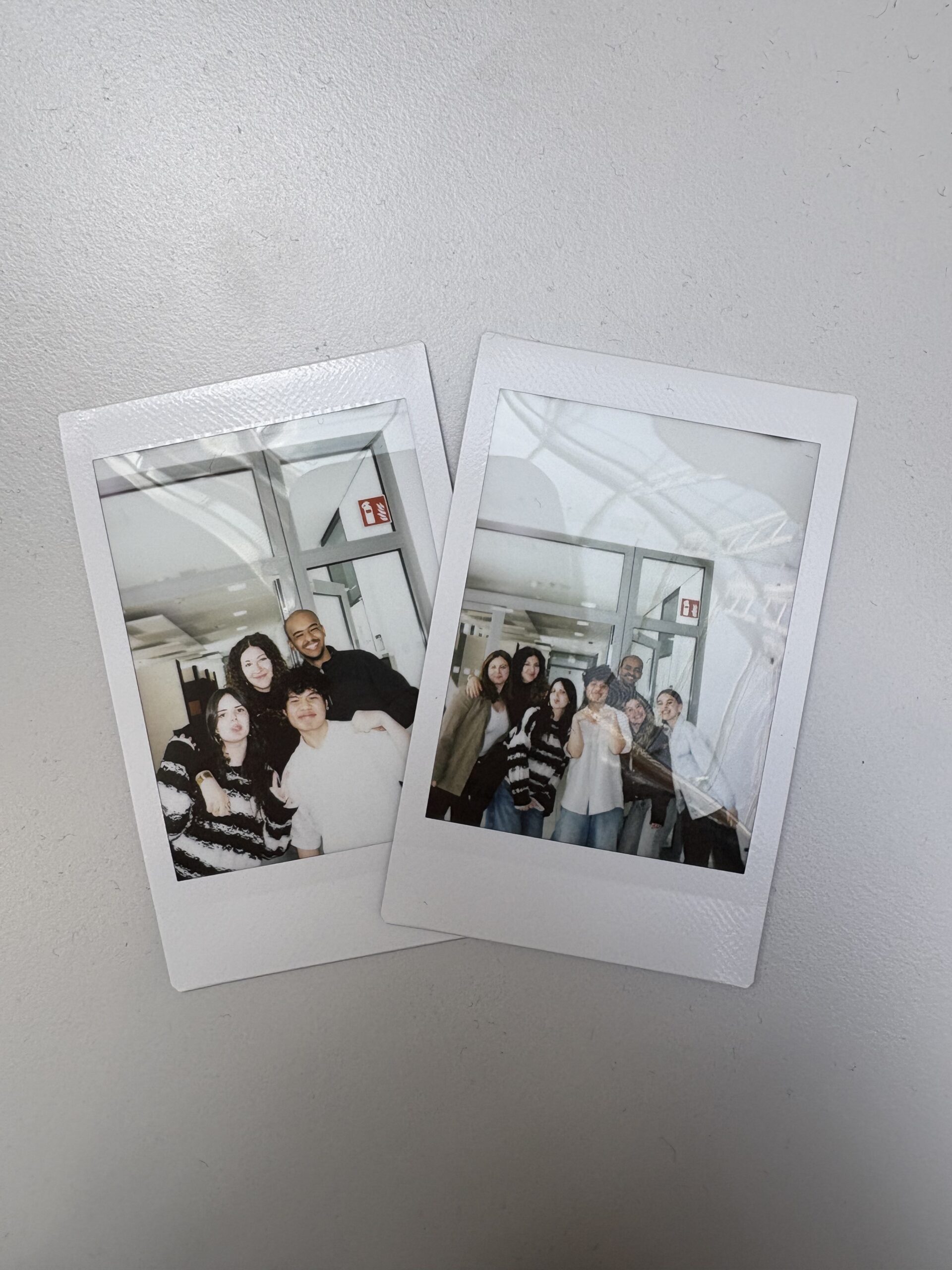 Polaroids of Haizea with friends