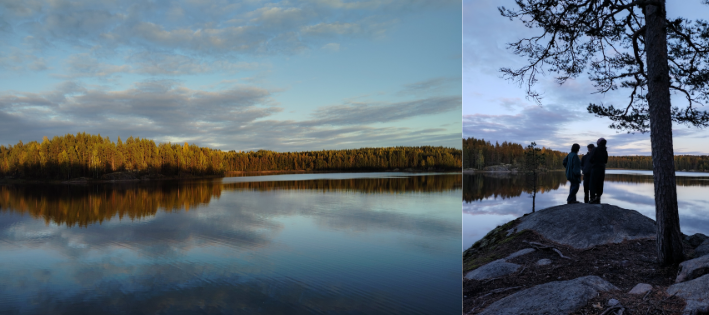 A beautiful lake in the east of Finland during a cabin trip in November