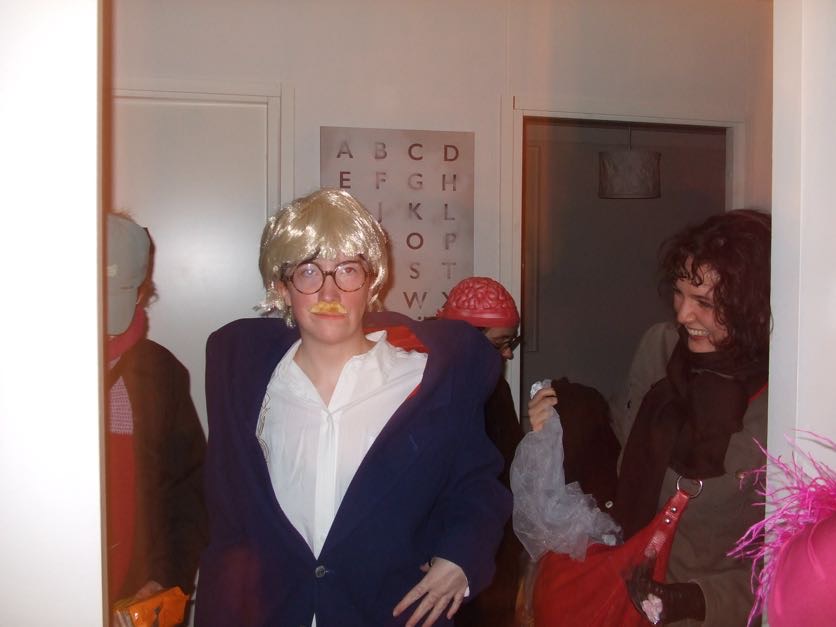 A Halloween house party where I got to dress up as Joost Klein