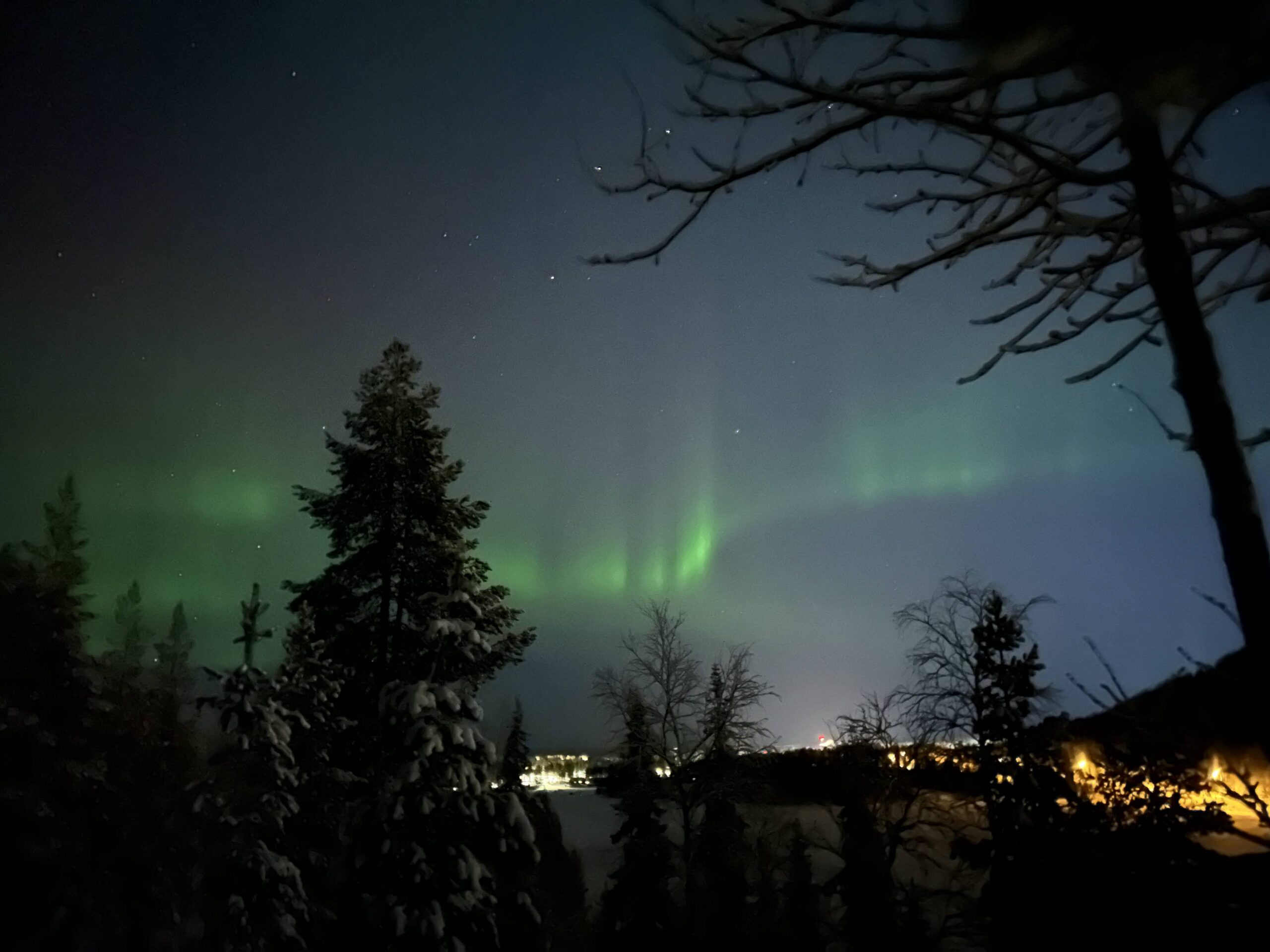 The Northern lights on a crisp night in Rovaniemi