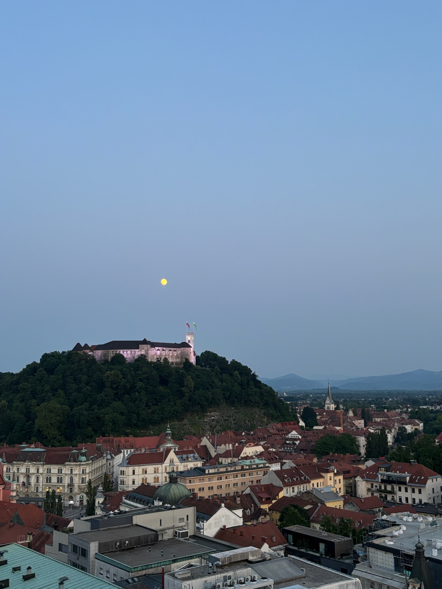 Ljubljana castle in the evening