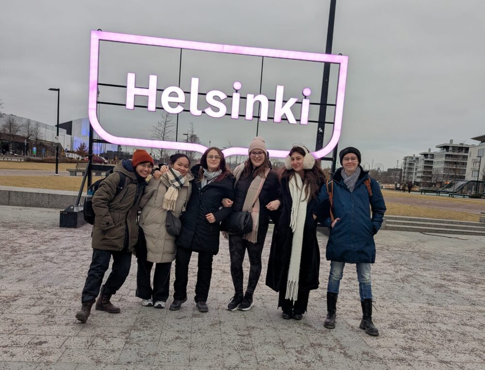 Anna and friends on a trip to Helsinki
